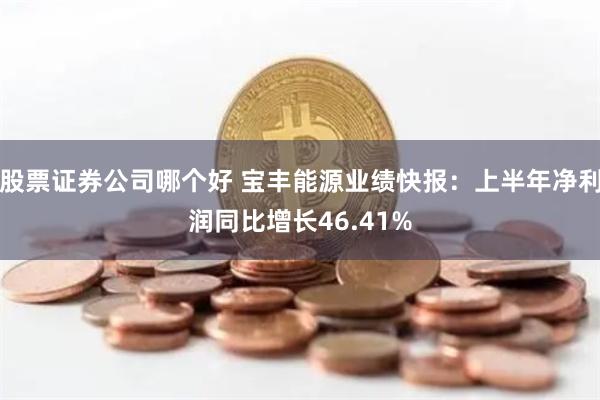 股票证券公司哪个好 宝丰能源业绩快报：上半年净利润同比增长46.41%