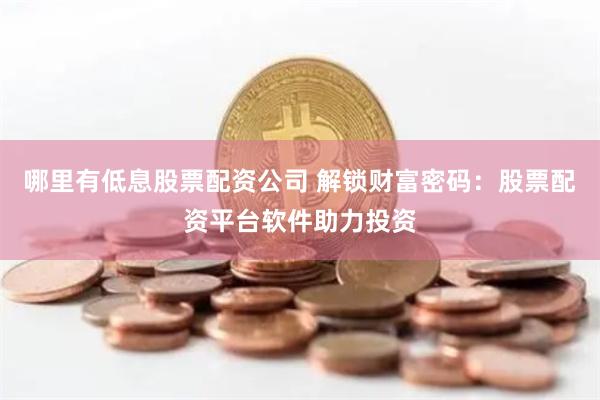 哪里有低息股票配资公司 解锁财富密码:股票配资平台软件助力投资
